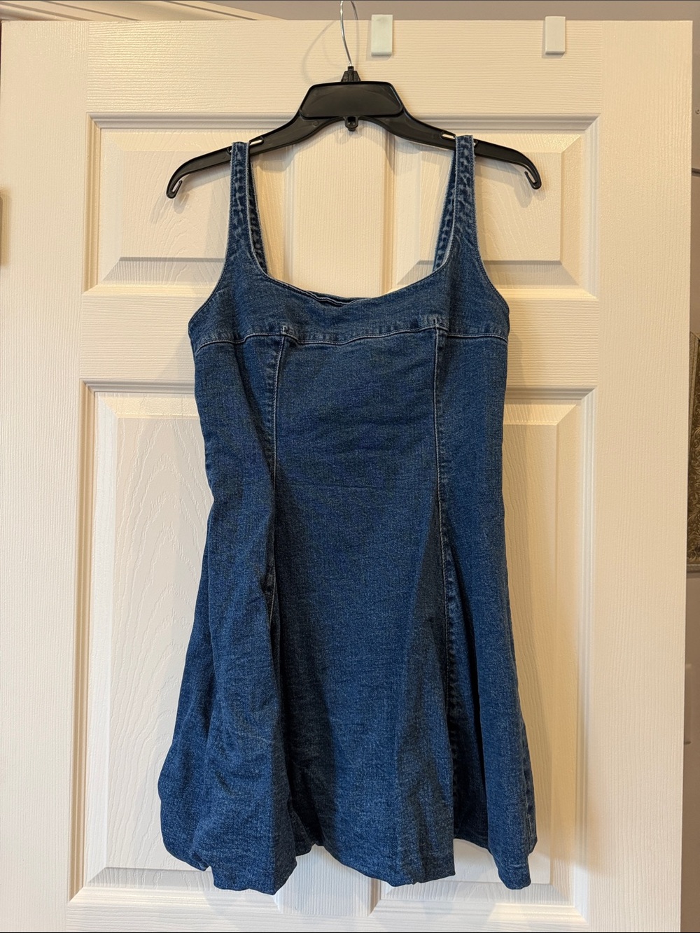 Abercrombie & Fitch Dark Blue Denim Bubble Hem Mini Dress